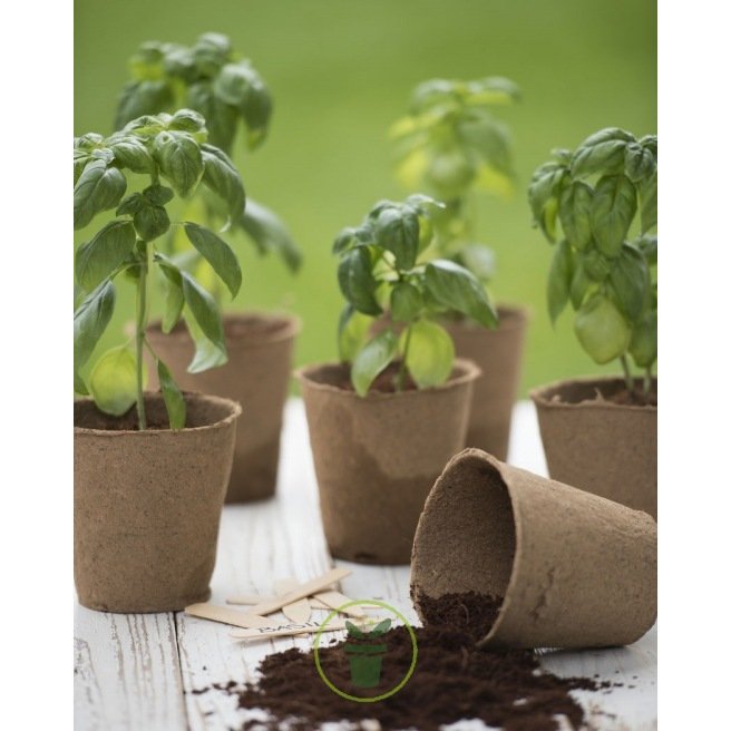 100Pieces Pot Semis Biodegradable 8cm Pots en Fibre sans Tourbe avec 100 Pcs Étiquettes en Plastique pour Plantes Outils de Jardinage à Domicile