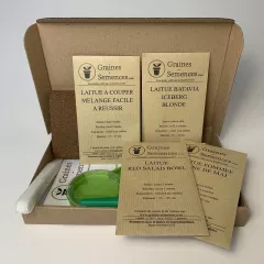 Laitues pommées - Laitues à couper. Kit de 5 variétés prêt à semer