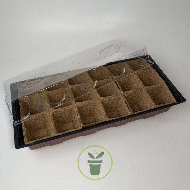 Mini serre + 18 pots biodégradables Mini serre + 18 pots biodégradables