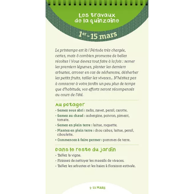 Les antisèches de Terre vivante : Légumes