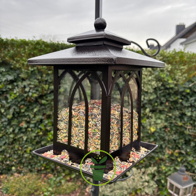 Mangeoire - Silo à graines "Lanterne" en métal
