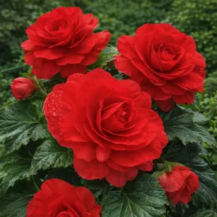 Bégonia tubéreux rouge – 5 bulbes