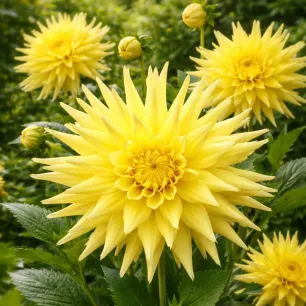 Dahlia cactus Jaune – 1 tubercule