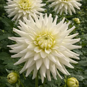 Dahlia cactus My Love blanc – 1 tubercule