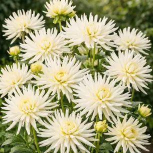 Dahlia nain cactus Blanc – 1 tubercule
