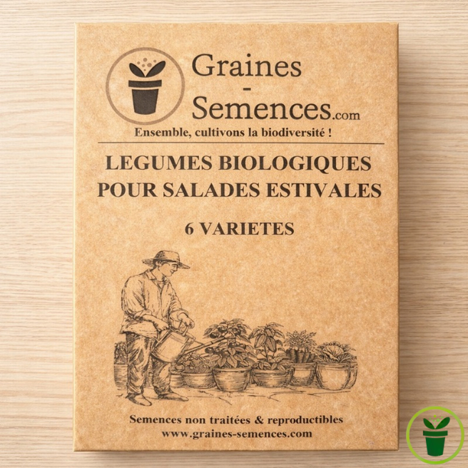 Graines de légumes BIO pour salades estivales  – pack de 6 variétés