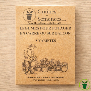 Graines de légumes pour potager en carré ou sur balcon – Pack de 8 variétés