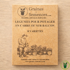 Graines de légumes pour potager en carré ou sur balcon – Pack de 8 variétés