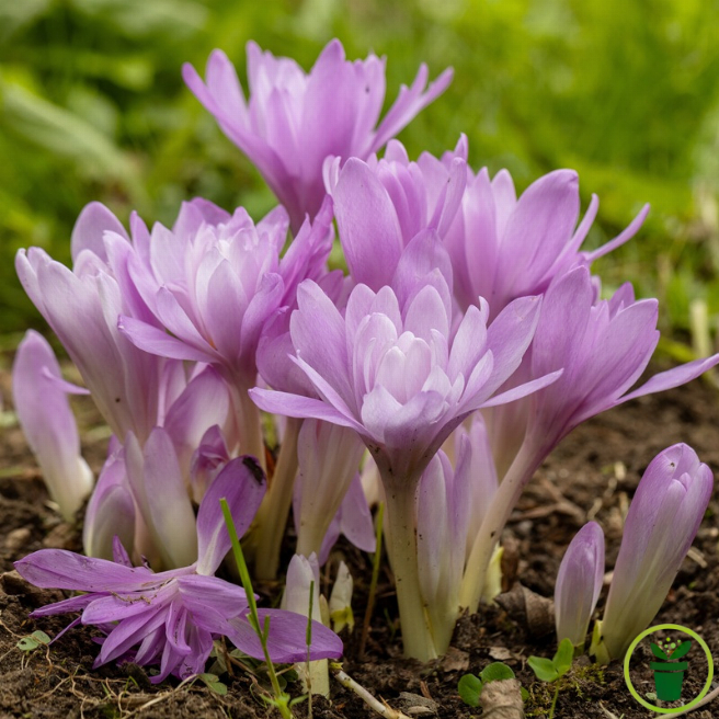 Colchique Waterlily Double - fleur rose double de Colchicum en automne