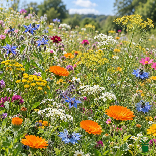 Mélange de fleurs annuelles répulsif limaces aux teintes variées au jardin
