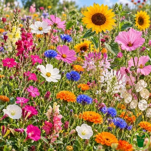 Mélange de fleurs pour prairie fleurie bouquet et massif