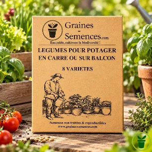 Graines de légumes pour potager en carré ou sur balcon – Pack de 8 variétés