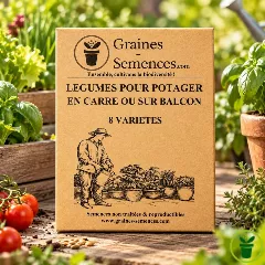 Graines de légumes pour potager en carré ou sur balcon – Pack de 8 variétés