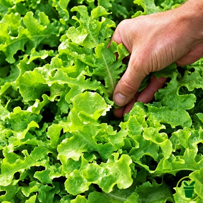 Laitue à couper Salad Bowl verte, feuilles tendres au jardin