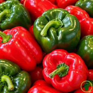 Poivron Yolo Wonder, gros fruits charnus verts virant au rouge