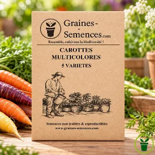 Carottes multicolores - pack de 5 variétés