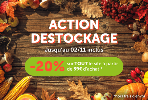 C'est l'heure ! Profitez de -20% sur tout le site à partir de 39€ d'achat (hors frais de port)