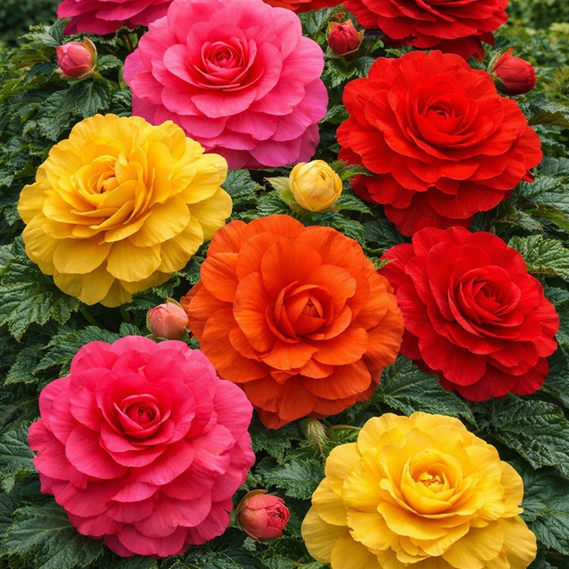 Bulbes de Bégonia tubéreux 5 bulbes Jaune, Rouge, Orange, Rose. — free download
